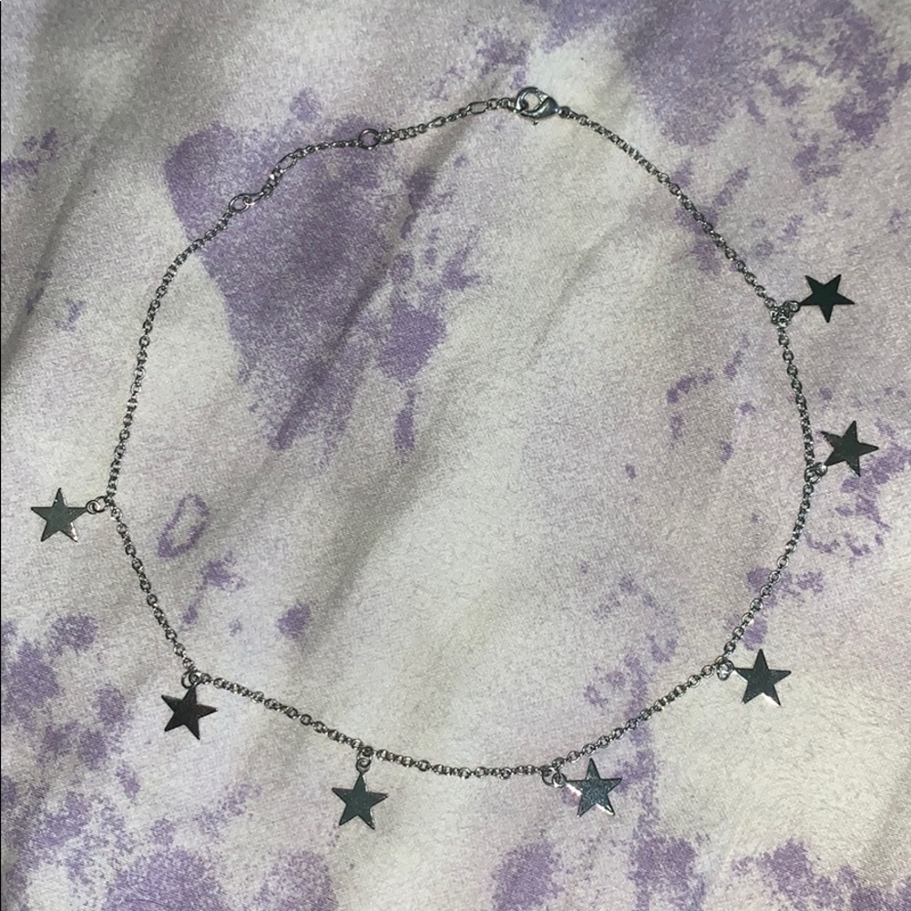 Brandy Melville Silver Star Charm Choker Necklace